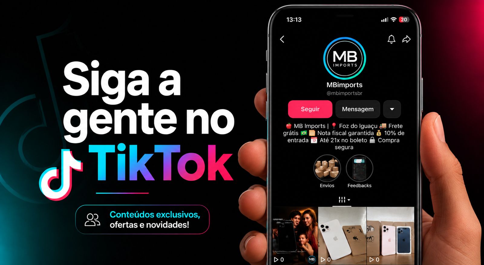 Siga a MB Imports no TikTok — @mbimportsbr